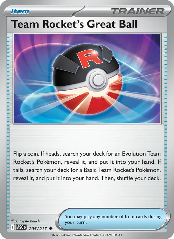 Team Rocket's Great Ball 205/217 Ascended Heroes Pokémon card