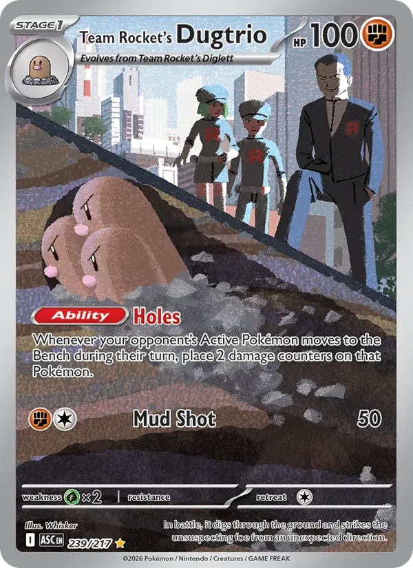 Team Rocket's Dugtrio 239/217 Ascended Heroes Pokémon card