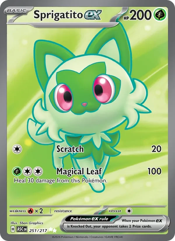 Sprigatito ex 251/217 Ascended Heroes Pokémon card