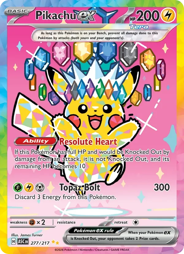 Pikachu ex 277/217 Ascended Heroes Pokémon card