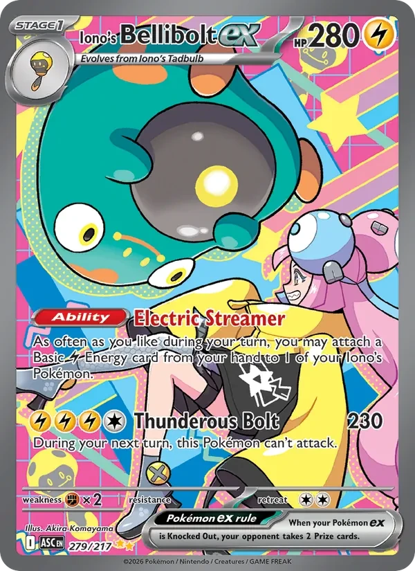 Iono's Bellibolt ex 279/217 Ascended Heroes Pokémon card