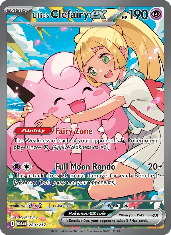 Lillie's Clefairy ex 280/217 Ascended Heroes Pokémon card