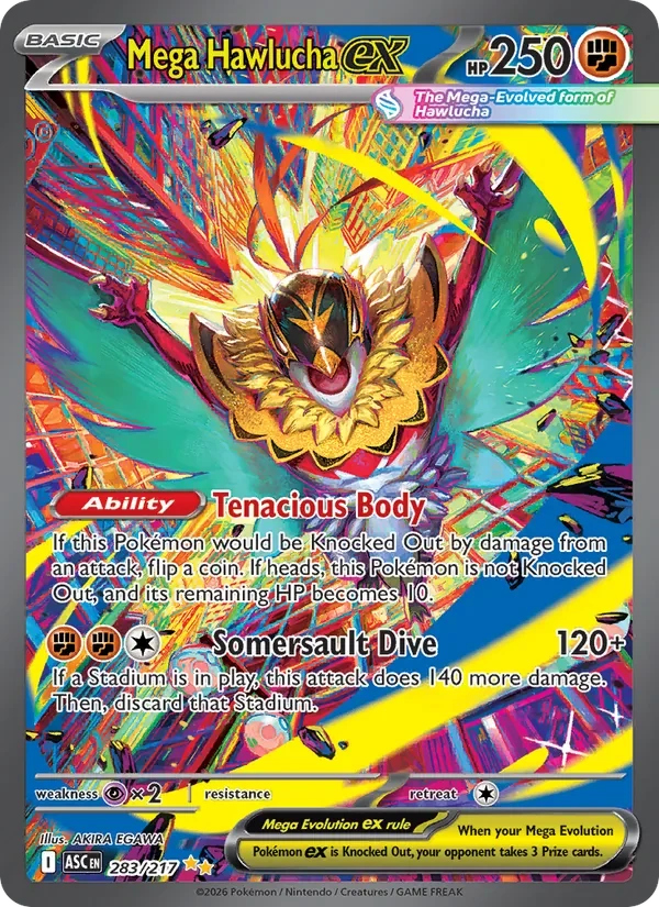 Mega Hawlucha ex 283/217 Ascended Heroes Pokémon card