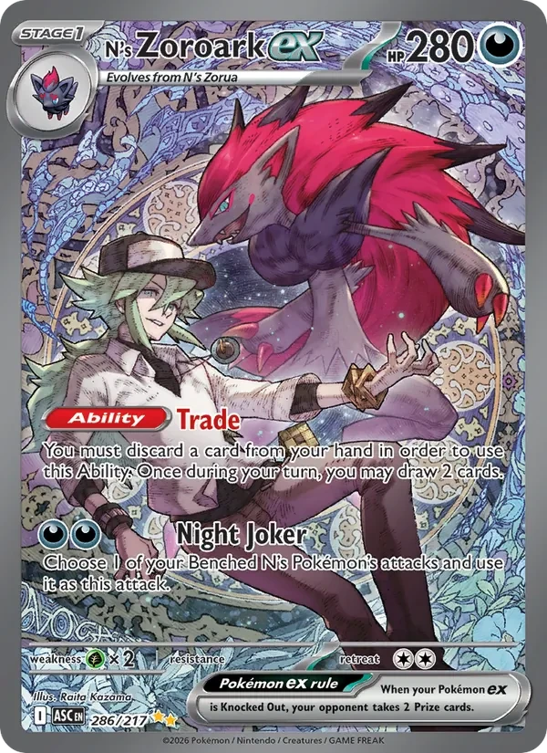 N's Zoroark ex 286/217 Ascended Heroes Pokémon card
