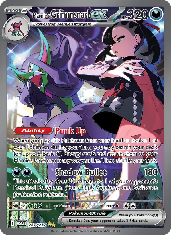 Marnie's Grimmsnarl ex 287/217 Ascended Heroes Pokémon card