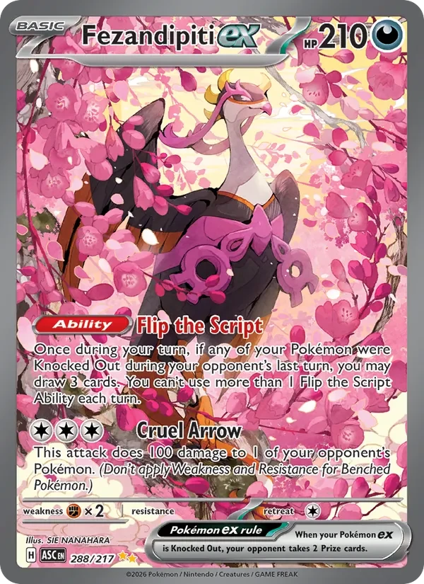Fezandipiti ex 288/217 Ascended Heroes Pokémon card