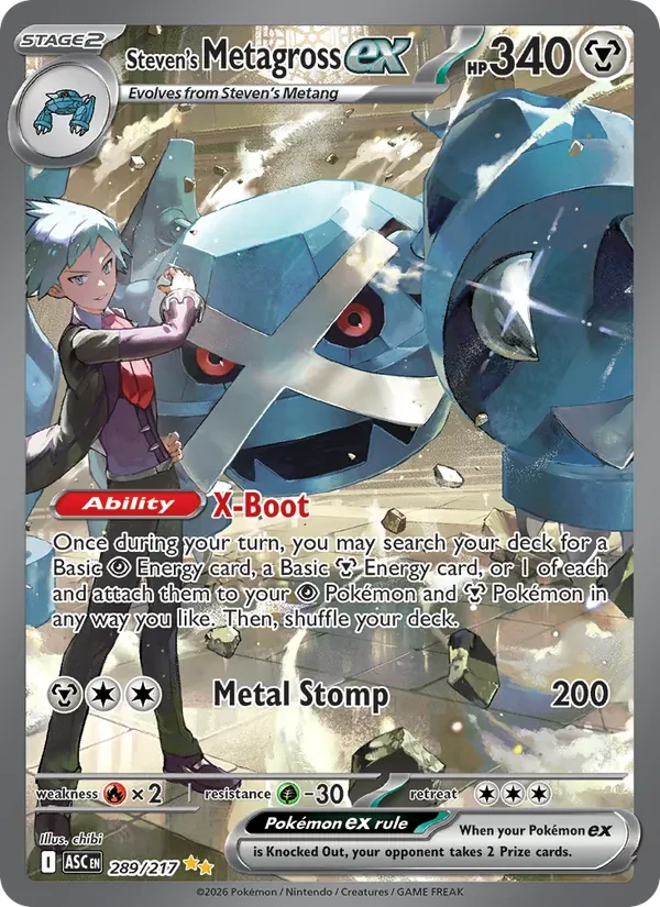 Steven's Metagross ex 289/217 Ascended Heroes Pokémon card