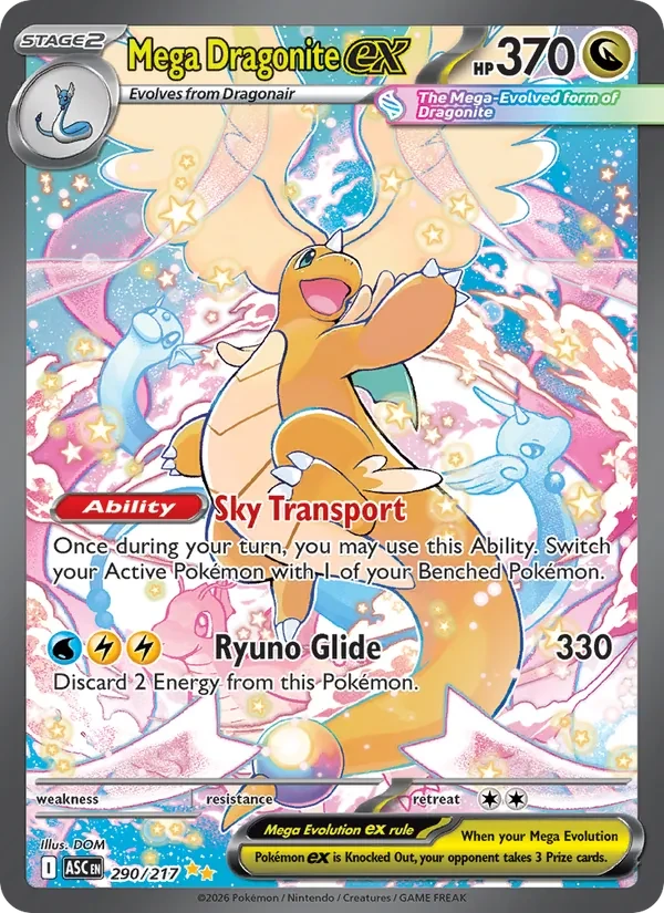 Mega Dragonite ex 290/217 Ascended Heroes Pokémon card