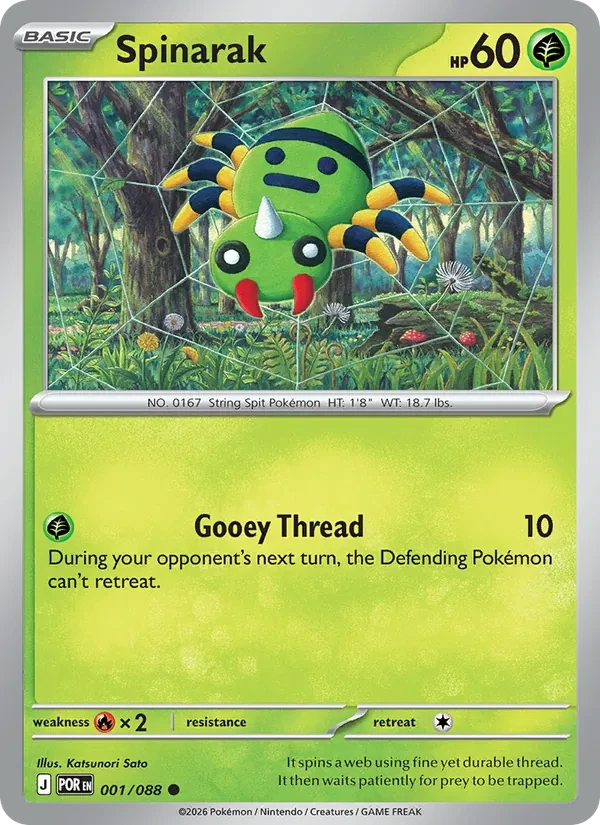 Spinarak 001/88 Perfect Order Pokémon Karte