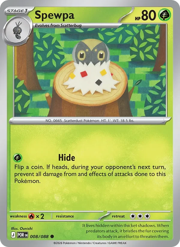Spewpa 008/88 Perfect Order Pokémon card