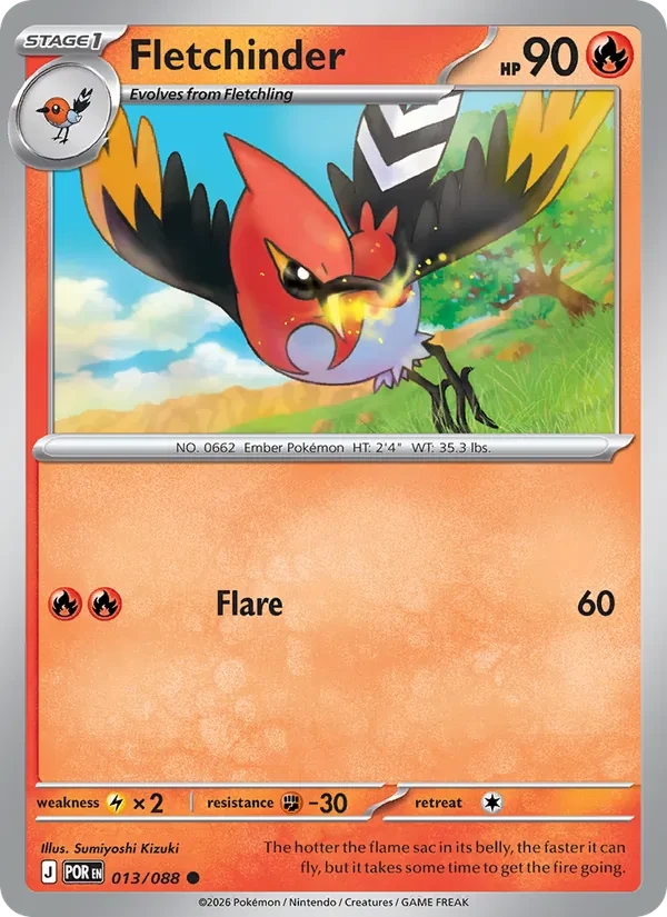 Fletchinder 013/88 Perfect Order Pokémon card
