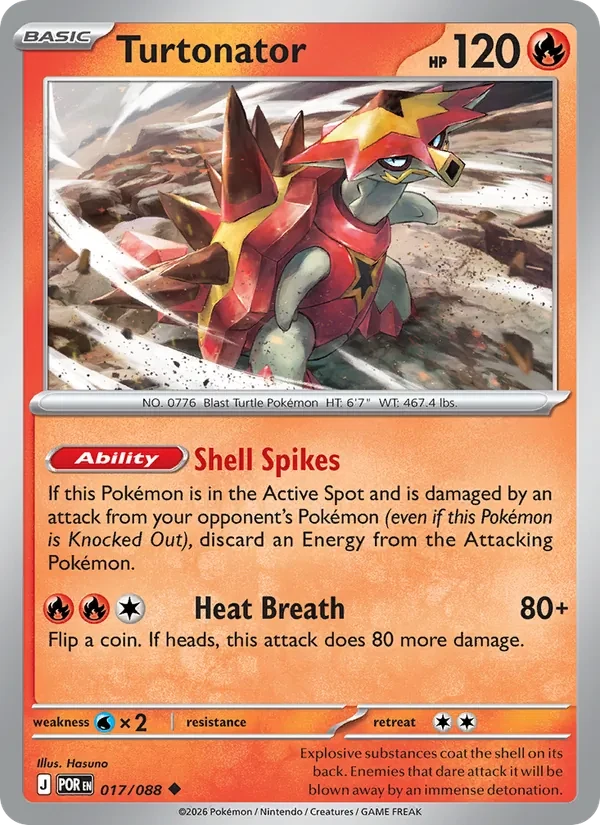 Turtonator 017/88 Perfect Order Pokémon card