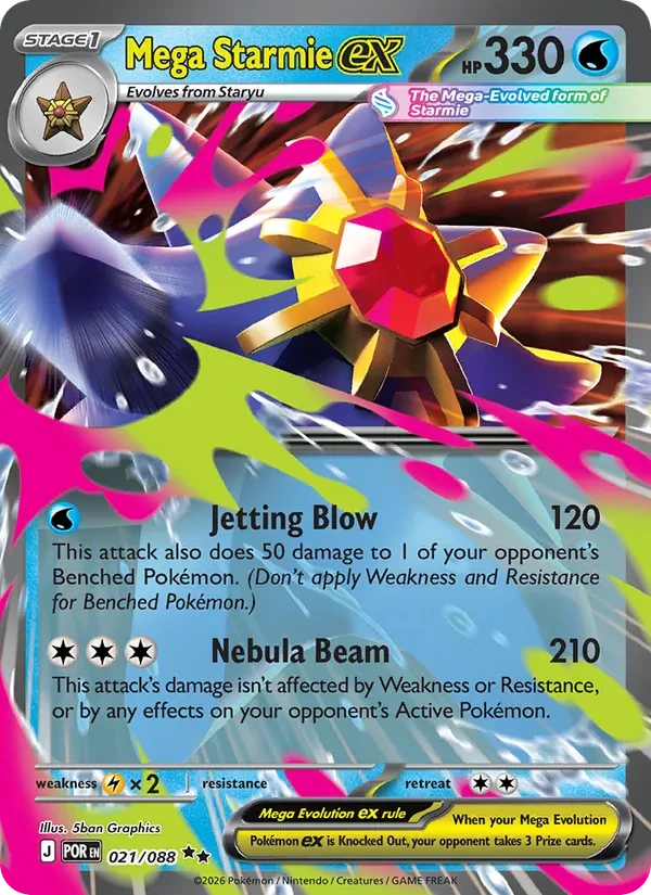 Mega Starmie ex 021/88 Perfect Order Pokémon card