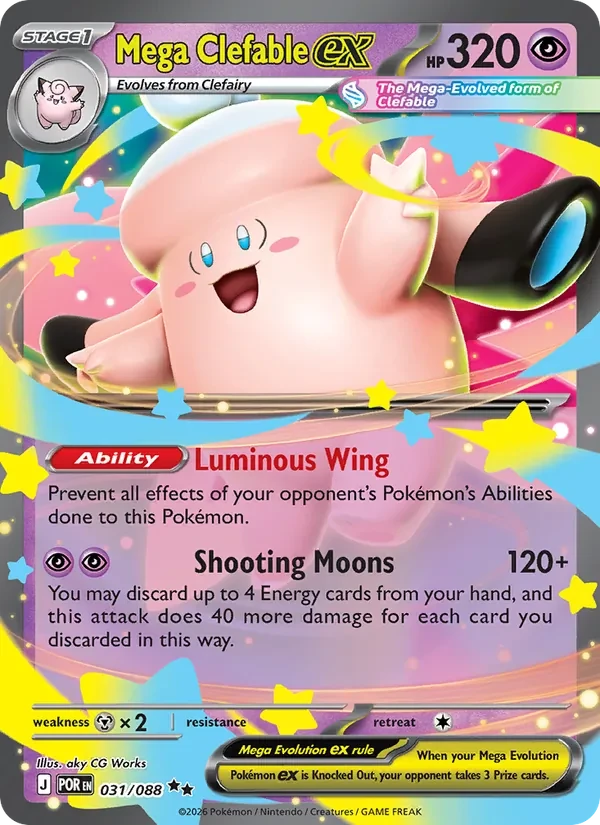 Carta Pokémon Mega Clefable ex 031/88 Perfect Order