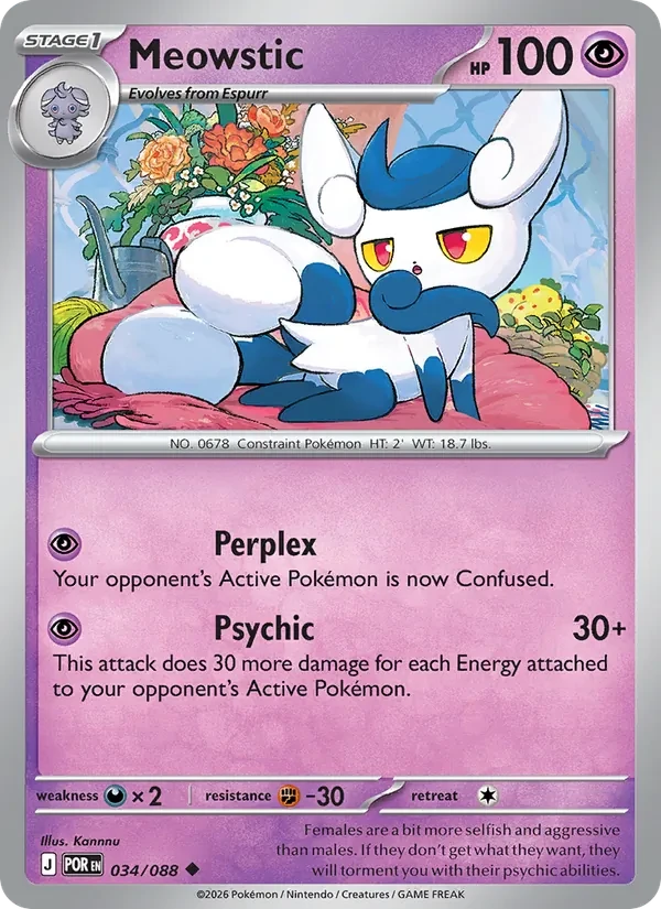 Meowstic 034/88 Perfect Order Pokémon card