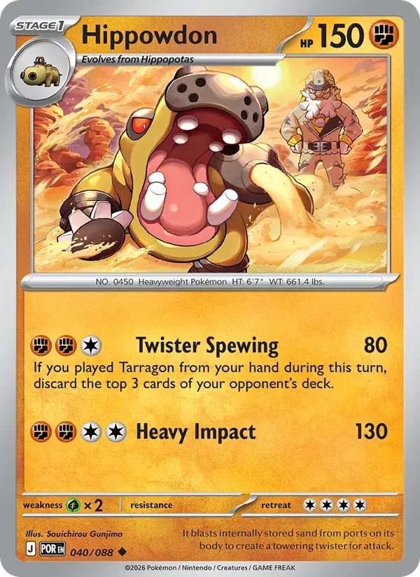 Hippowdon 040/88 Perfect Order Pokémon kaart
