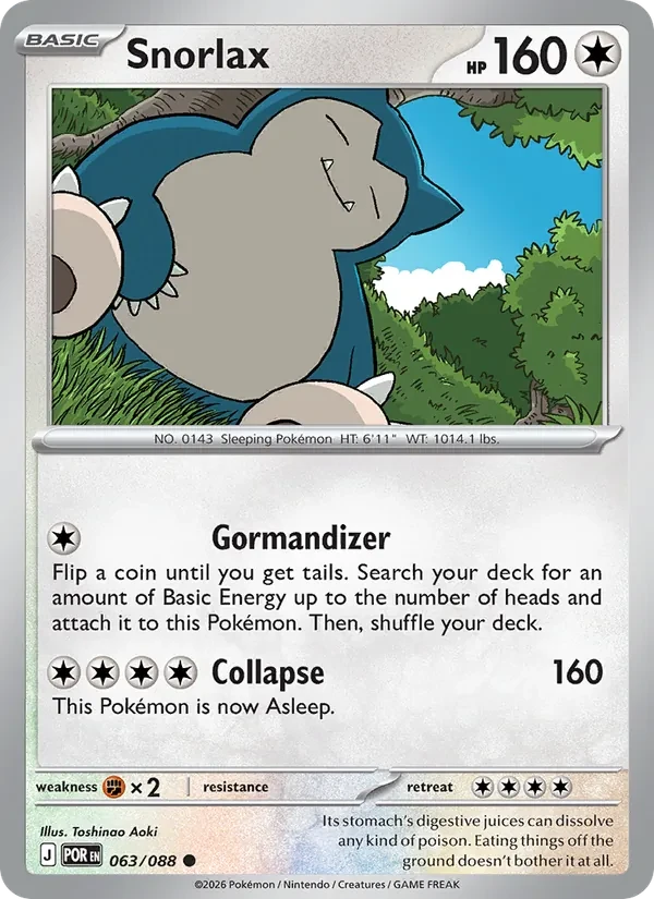 Snorlax 063/88 Perfect Order Pokémon Karte