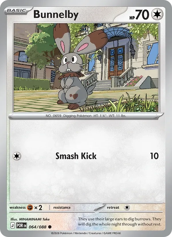 Bunnelby 064/88 Perfect Order Pokémon card