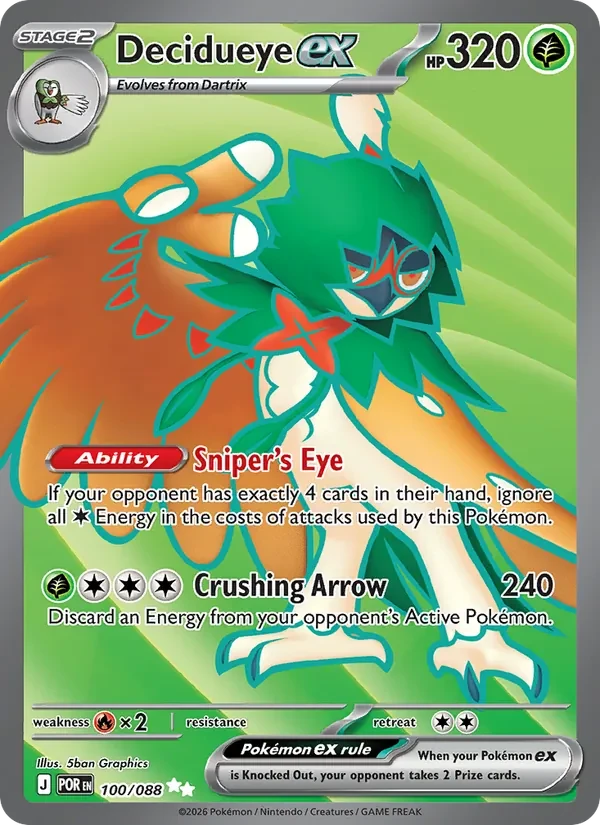 Decidueye ex 100/88 Perfect Order Pokémon card
