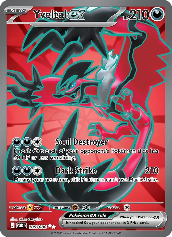 Yveltal ex 105/88 Perfect Order Pokémon card