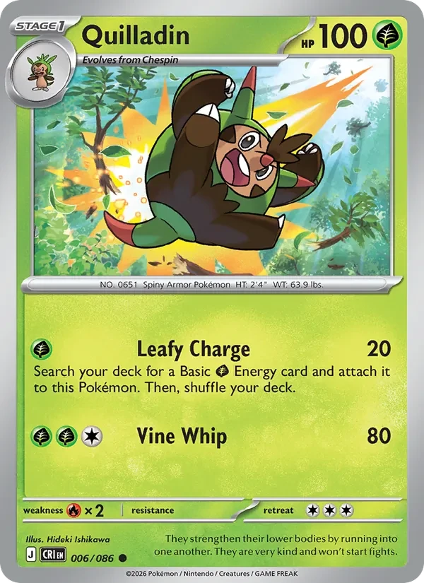 Quilladin 006/86 Chaos Rising Pokémon card