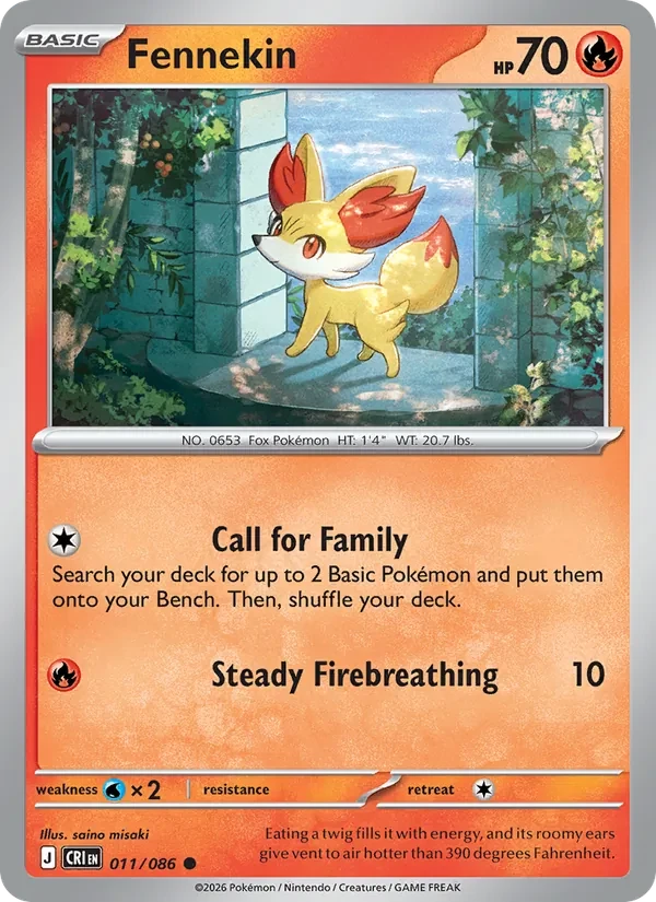 Fennekin 011/86 Chaos Rising Pokémon card