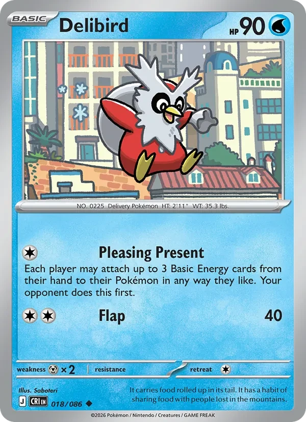 Delibird 018/86 Chaos Rising Pokémon card