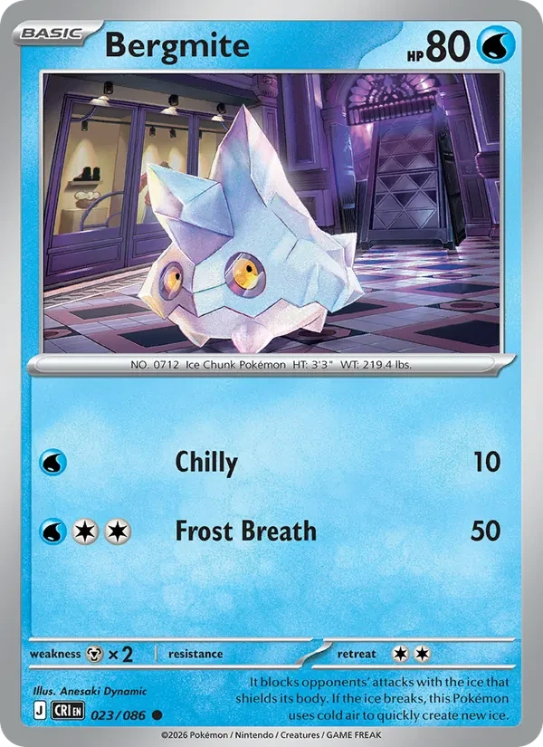 Bergmite 023/86 Chaos Rising Pokémon card