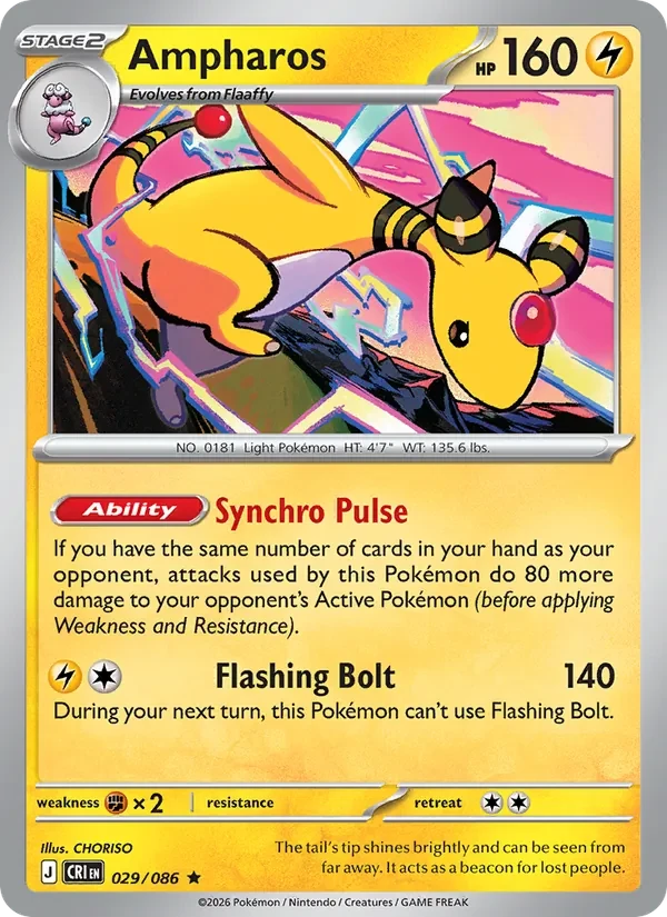 Ampharos 029/86 Chaos Rising Pokémon Karte