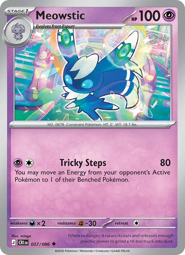 Meowstic 037/86 Chaos Rising Pokémon Karte