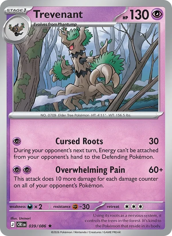 Trevenant 039/86 Chaos Rising Pokémon Karte