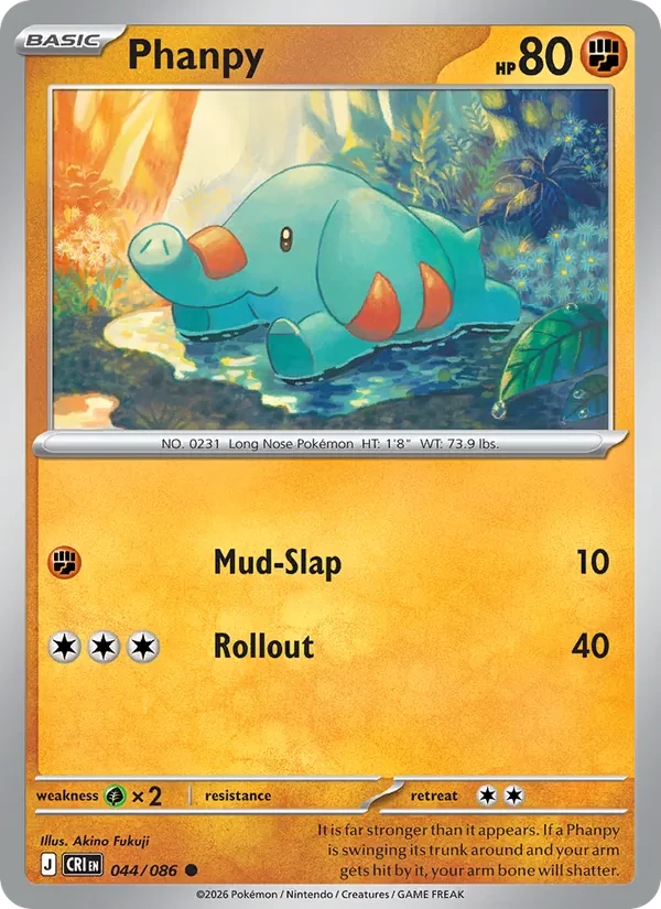 Phanpy 044/86 Chaos Rising Pokémon card