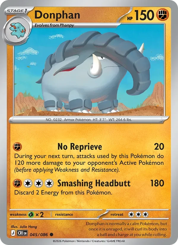 Donphan 045/86 Chaos Rising Pokémon card