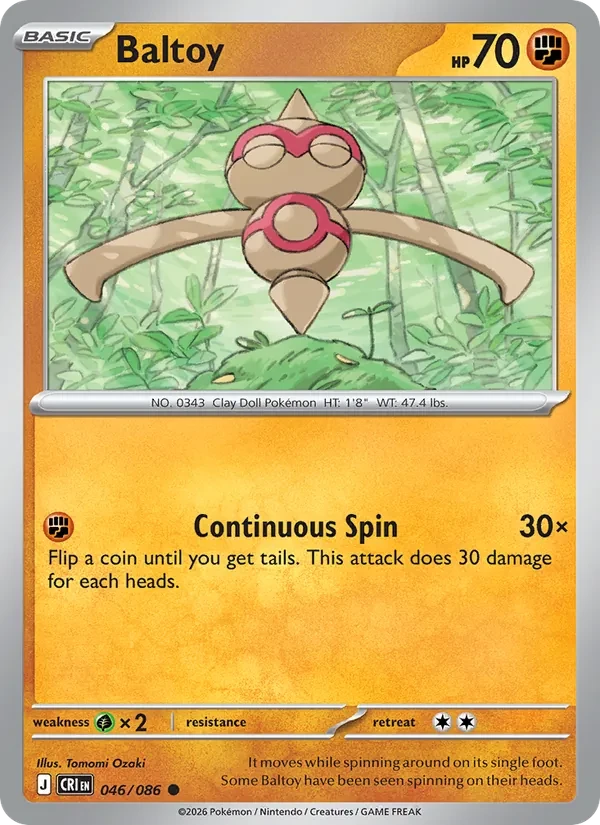 Baltoy 046/86 Chaos Rising Pokémon card