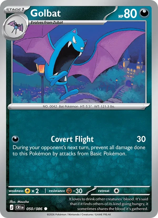 Golbat 050/86 Chaos Rising Pokémon card