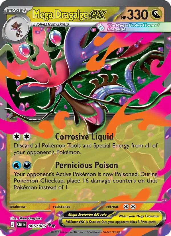 Mega Dragalge ex 065/86 Chaos Rising Pokémon card