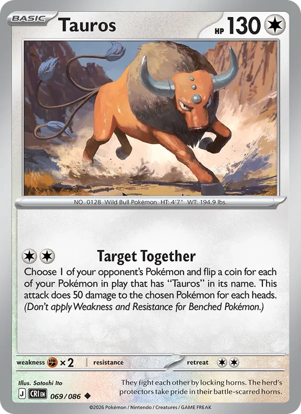 Tauros 069/86 Chaos Rising Pokémon Karte