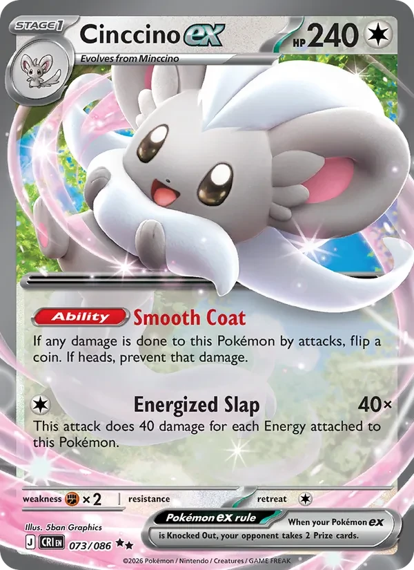 Cinccino ex 073/86 Chaos Rising Pokémon card