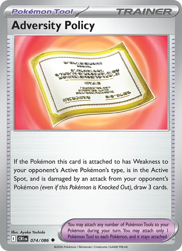 Adversity Policy 074/86 Chaos Rising Pokémon card