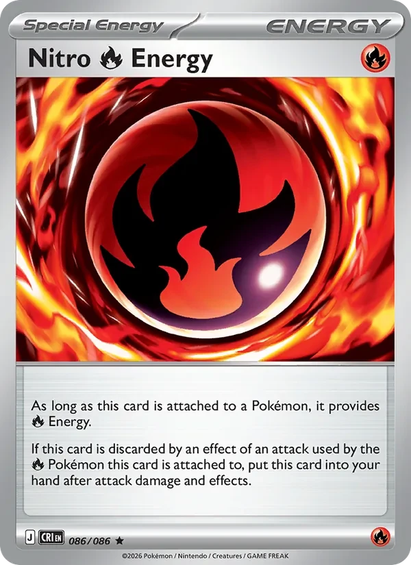 Nitro Fire Energy 086/86 Chaos Rising Pokémon card