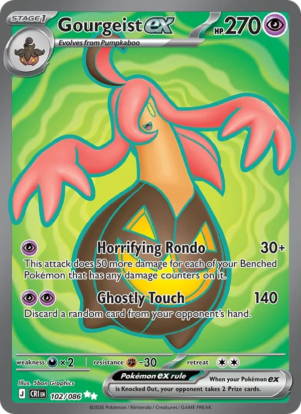 Gourgeist ex 102/86 Chaos Rising Pokémon card