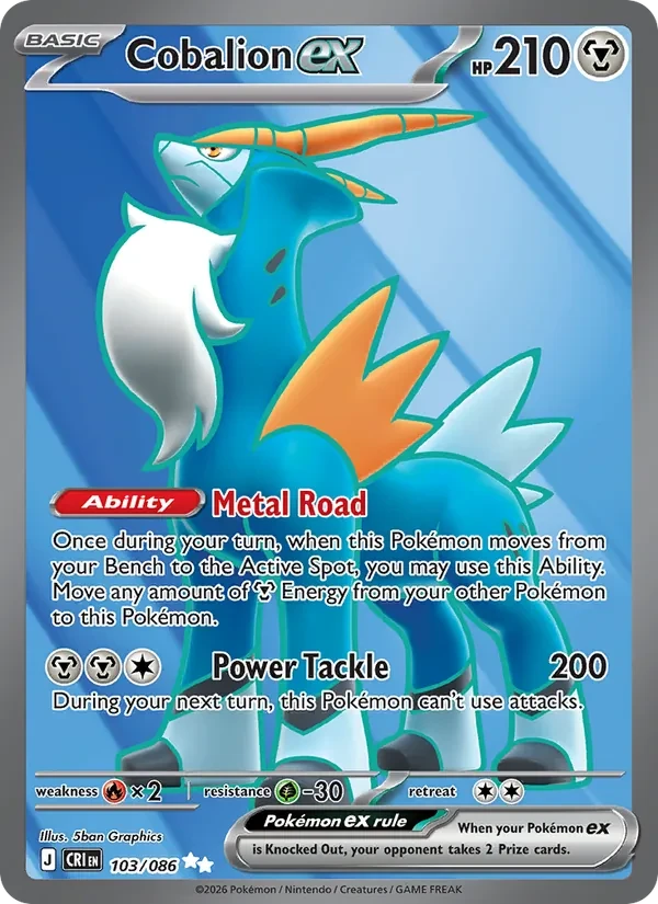 Cobalion ex 103/86 Chaos Rising Pokémon card