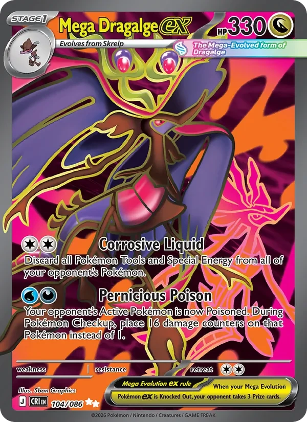 Mega Dragalge ex 104/86 Chaos Rising Pokémon card