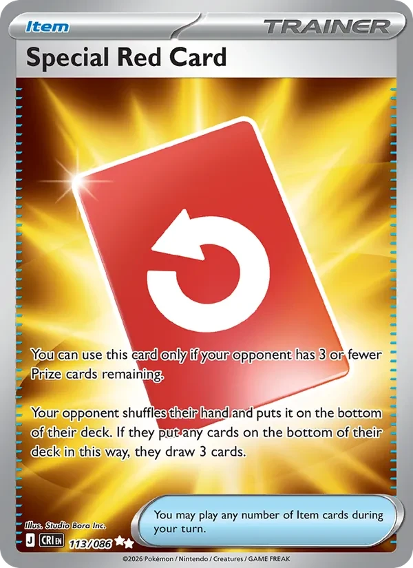Special Red Card 113/86 Chaos Rising Pokémon Karte