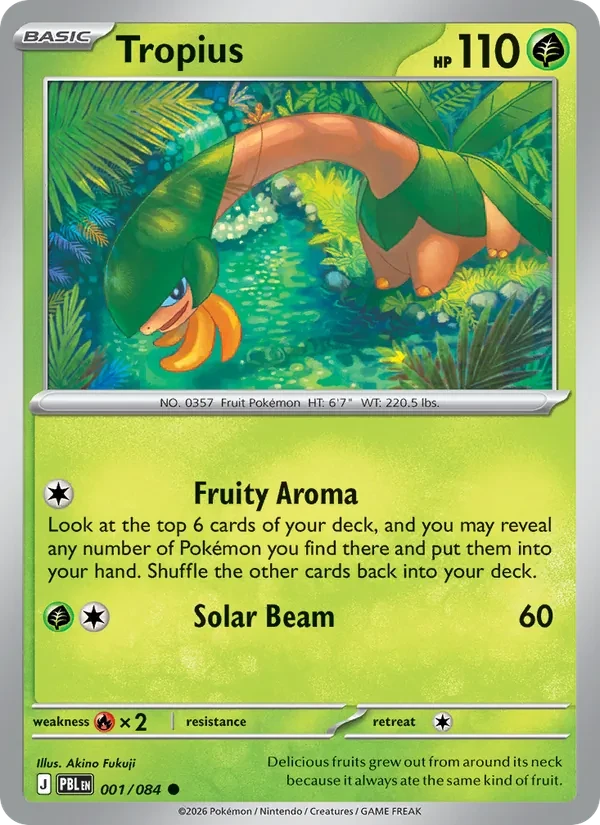 Tropius 001/84 Pitch Black Pokémon card
