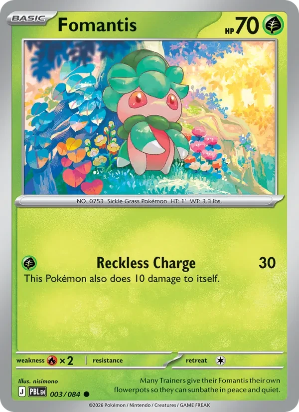 Fomantis 003/84 Pitch Black Pokémon Karte
