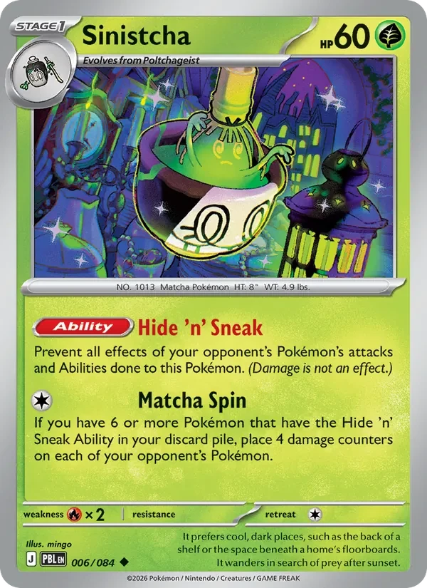 Sinistcha 006/84 Pitch Black Pokémon card