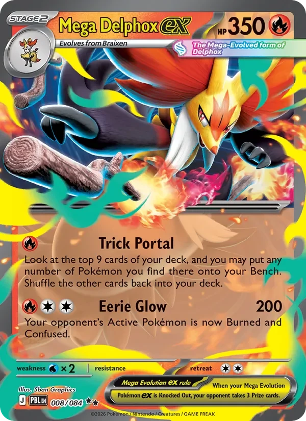 Mega Delphox ex 008/84 Pitch Black Pokémon card
