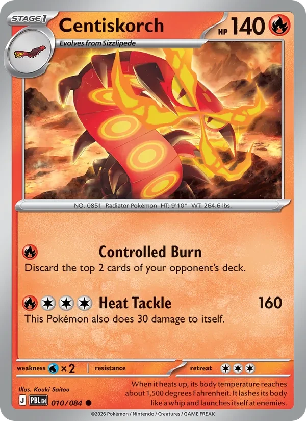 Centiskorch 010/84 Pitch Black Pokémon card