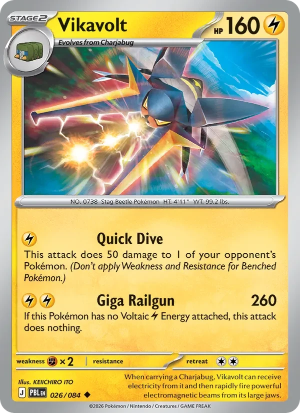 Vikavolt 026/84 Pitch Black Pokémon card
